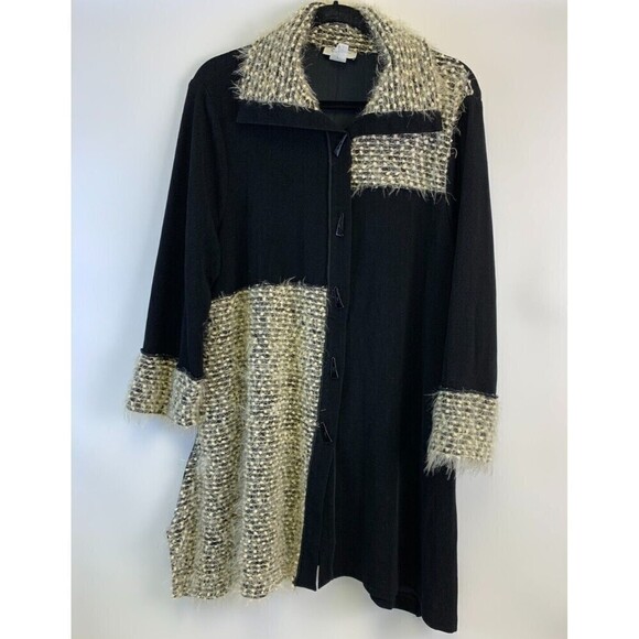 Cover Charge Button Cardigan Sweater Collar Lightweight Tunic Fuzzy Womens XL US - Picture 1 of 11